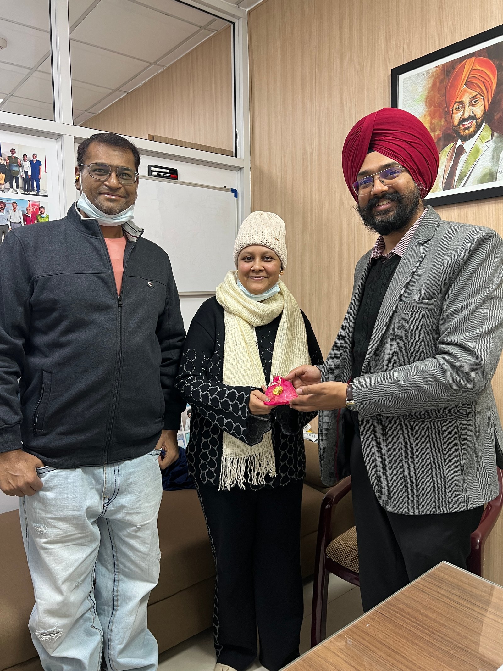 Mr Amit, Mrs Neha and Dr Sahota (a token of gratitude)&nbsp;